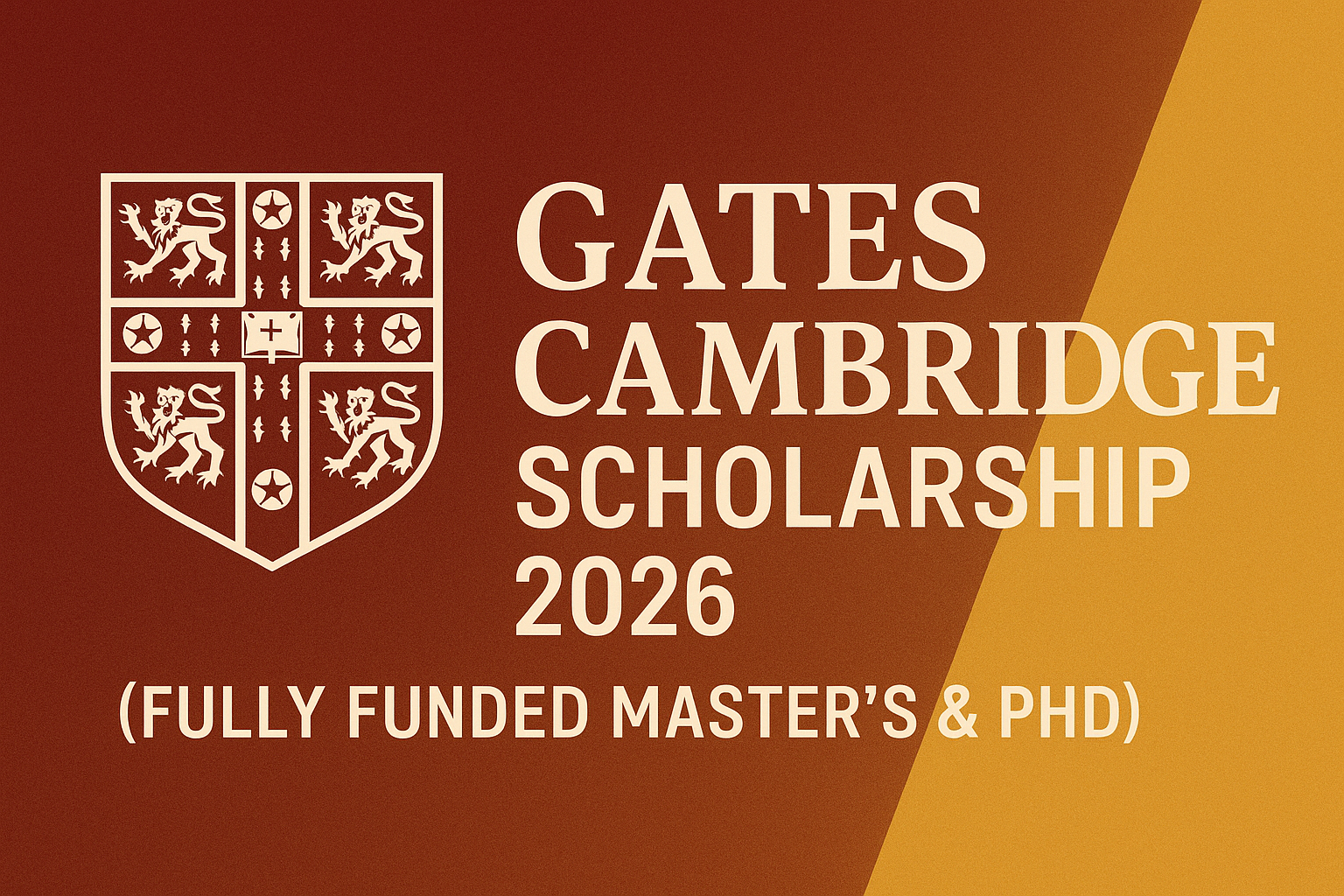 Gates Cambridge Scholarship 2026 fully funded master’s and PhD banner – scholarshiplisting.com