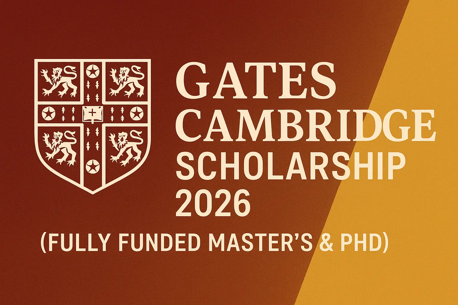 Gates Cambridge Scholarship 2026 fully funded master’s and PhD banner – scholarshiplisting.com
